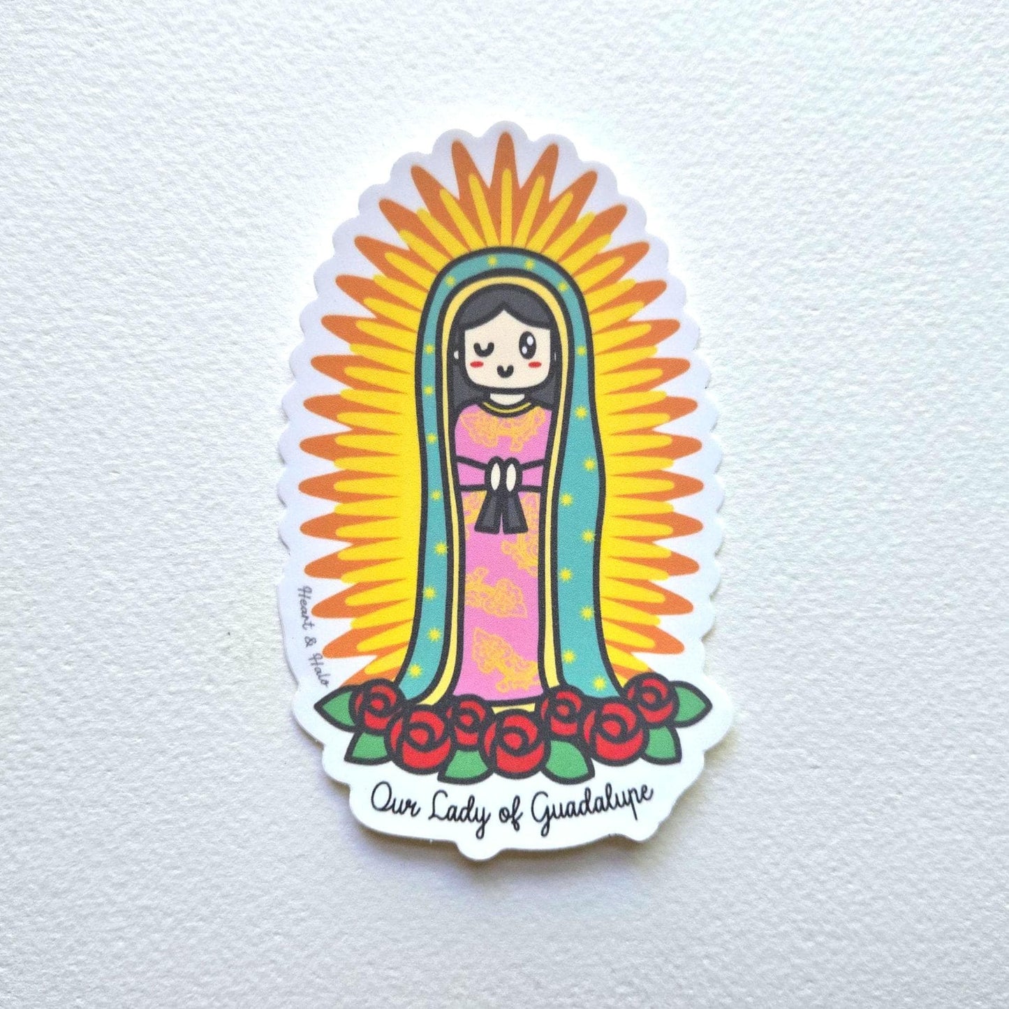 Our Lady of Guadalupe | Adult Cotton Crewneck T-Shirt | 20% Donation - Heart & Halo