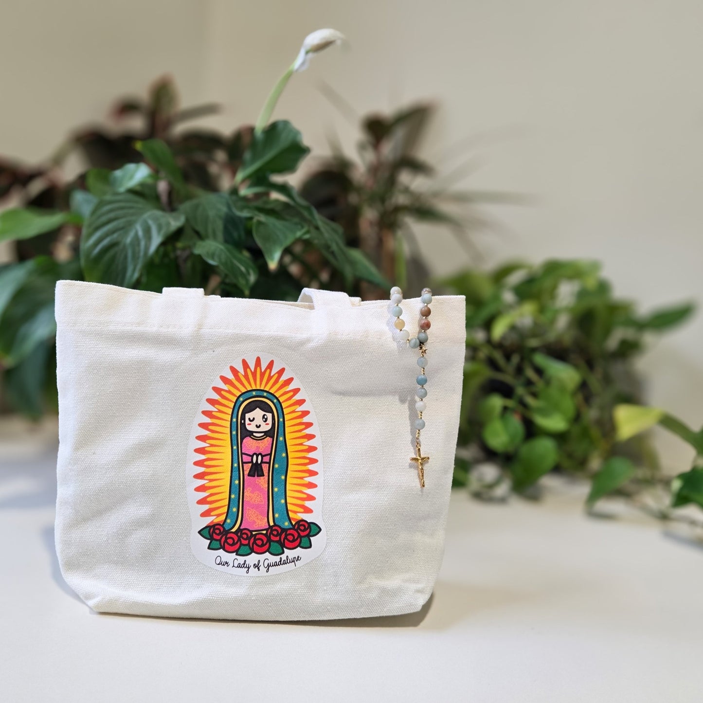 Our Lady of Guadalupe Cute Mini Tote Bag - Heart & Halo