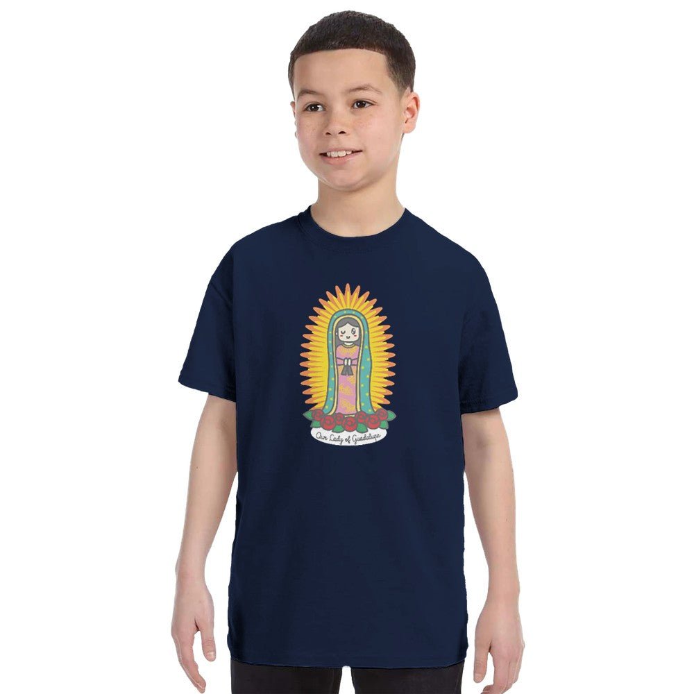 Our Lady of Guadalupe Kids T-Shirt – Inspired by Little Artist Designs - Heart & Halo