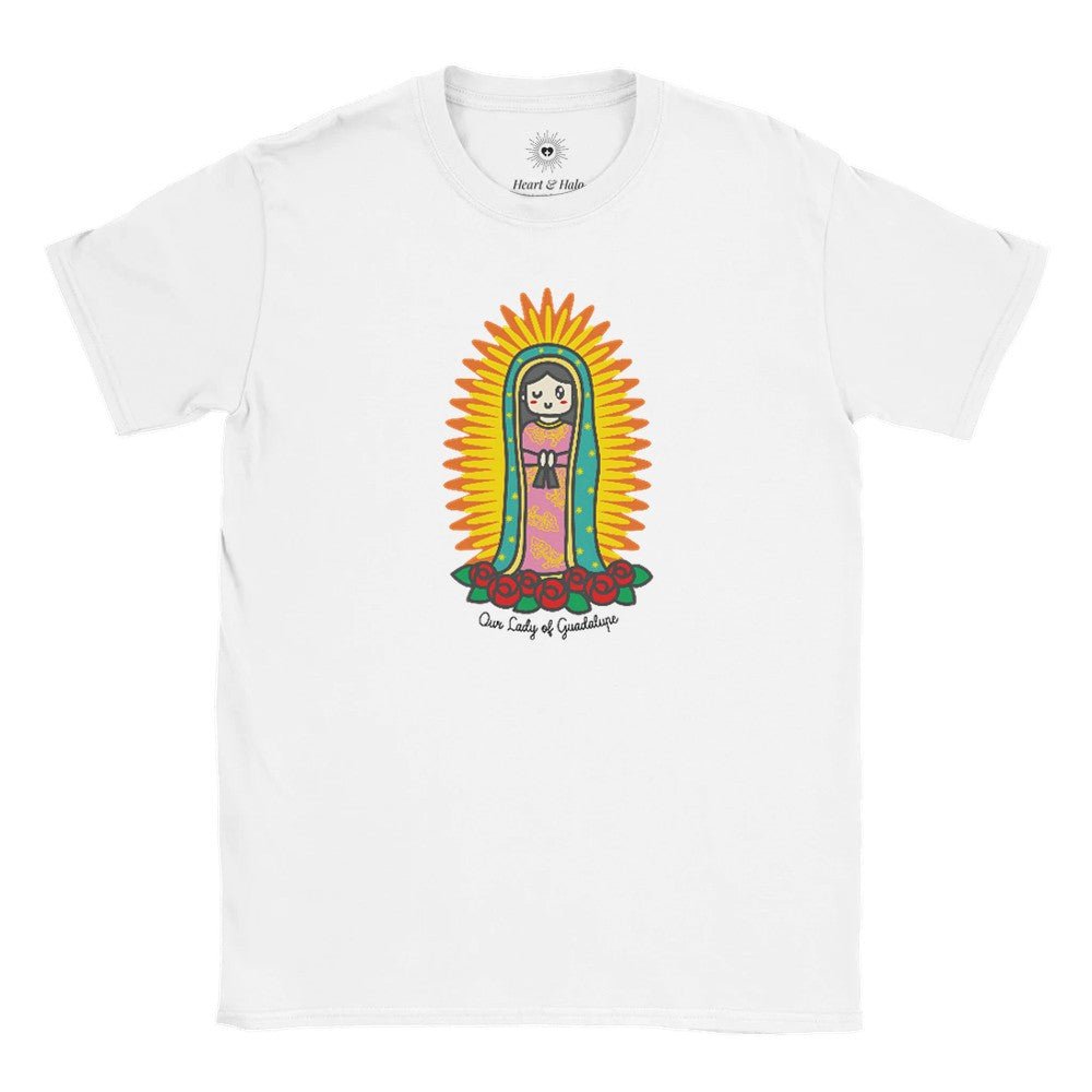 Our Lady of Guadalupe Kids T-Shirt – Inspired by Little Artist Designs - Heart & Halo