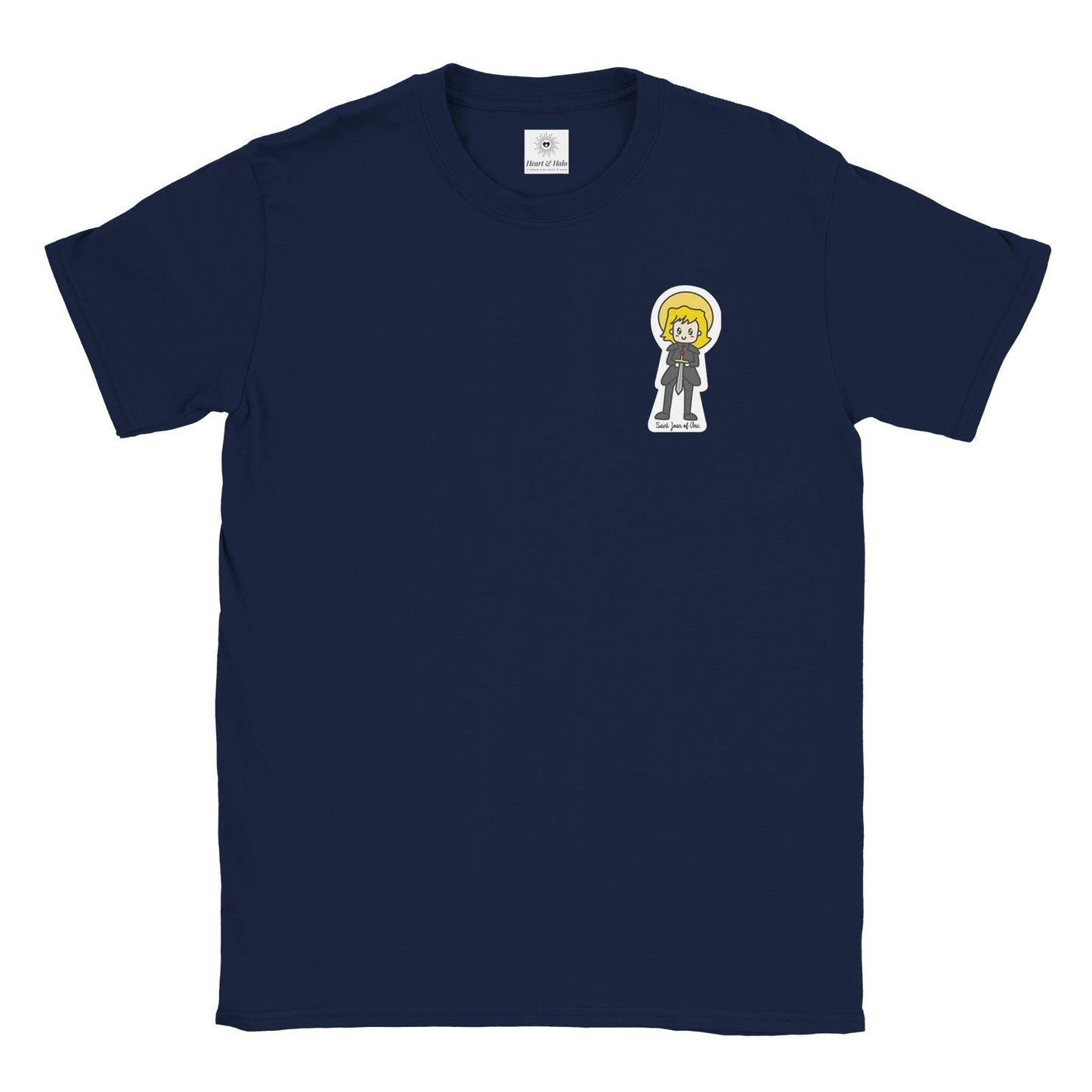 Saint Joan of Arc Adult Cotton Crewneck T-Shirt | 20% Donation - Heart & Halo
