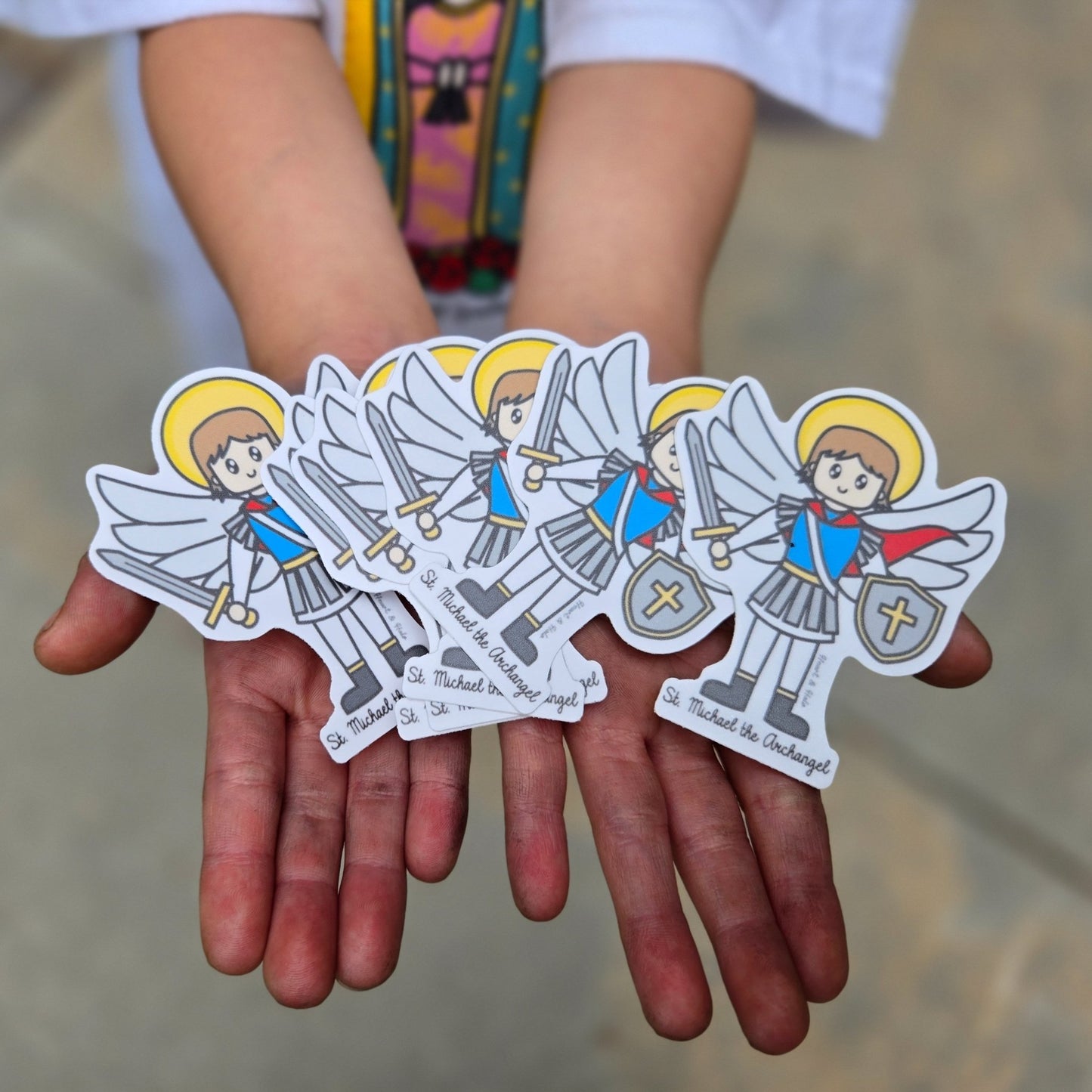 St. Michael the Archangel 3" Waterproof Sticker - Heart & Halo