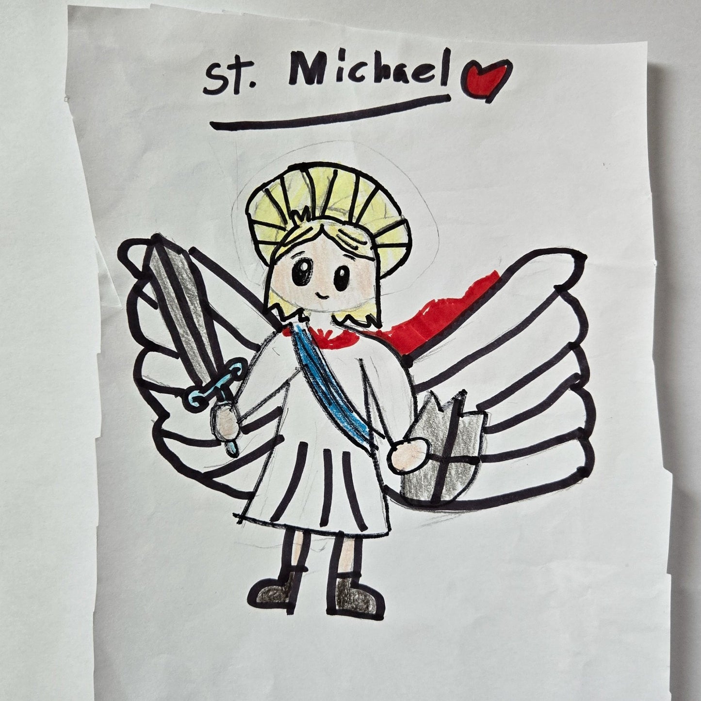 St. Michael the Archangel 3" Waterproof Sticker - Heart & Halo