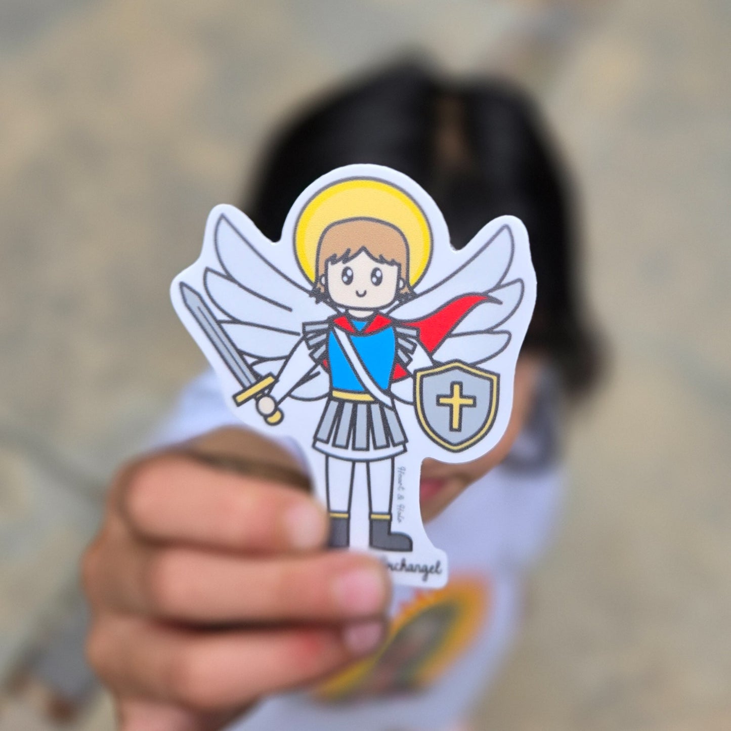 St. Michael the Archangel 3" Waterproof Sticker - Heart & Halo