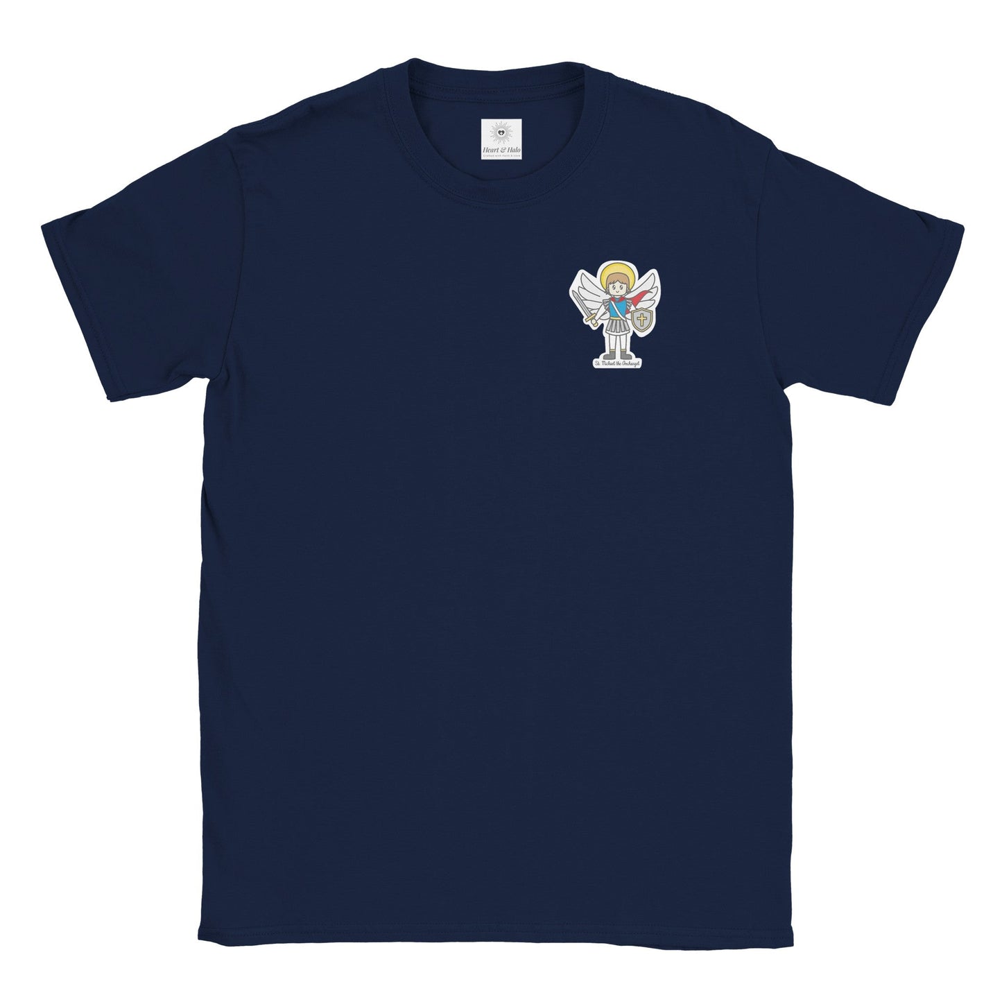 St. Michael the Archangel | Adult Cotton Crewneck T-Shirt | 20% Donation - Heart & Halo