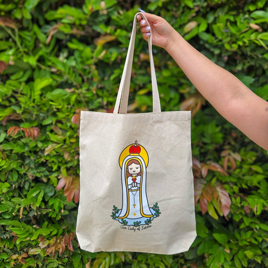 Our Lady of Fatima Tote Bag, Premium Quality - Heart & Halo