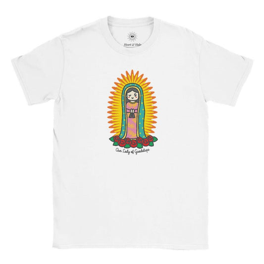 Our Lady of Guadalupe Kids T-Shirt – Inspired by Little Artist Designs - Heart & Halo