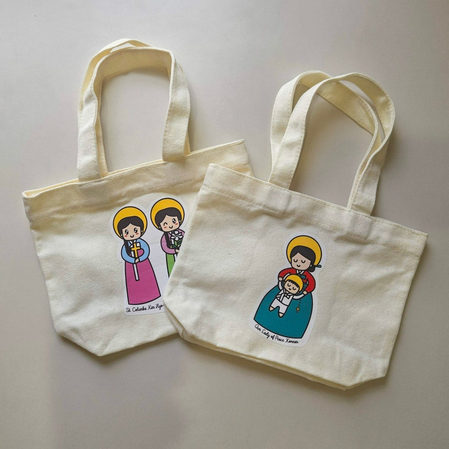 Our Lady of Peace Korean Cute Mini Tote Bag - Heart & Halo