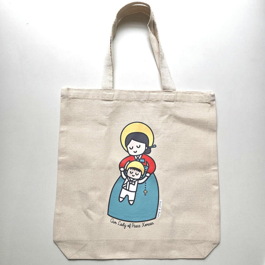 Our Lady of Peace Korean Tote Bag, Premium Quality - Heart & Halo