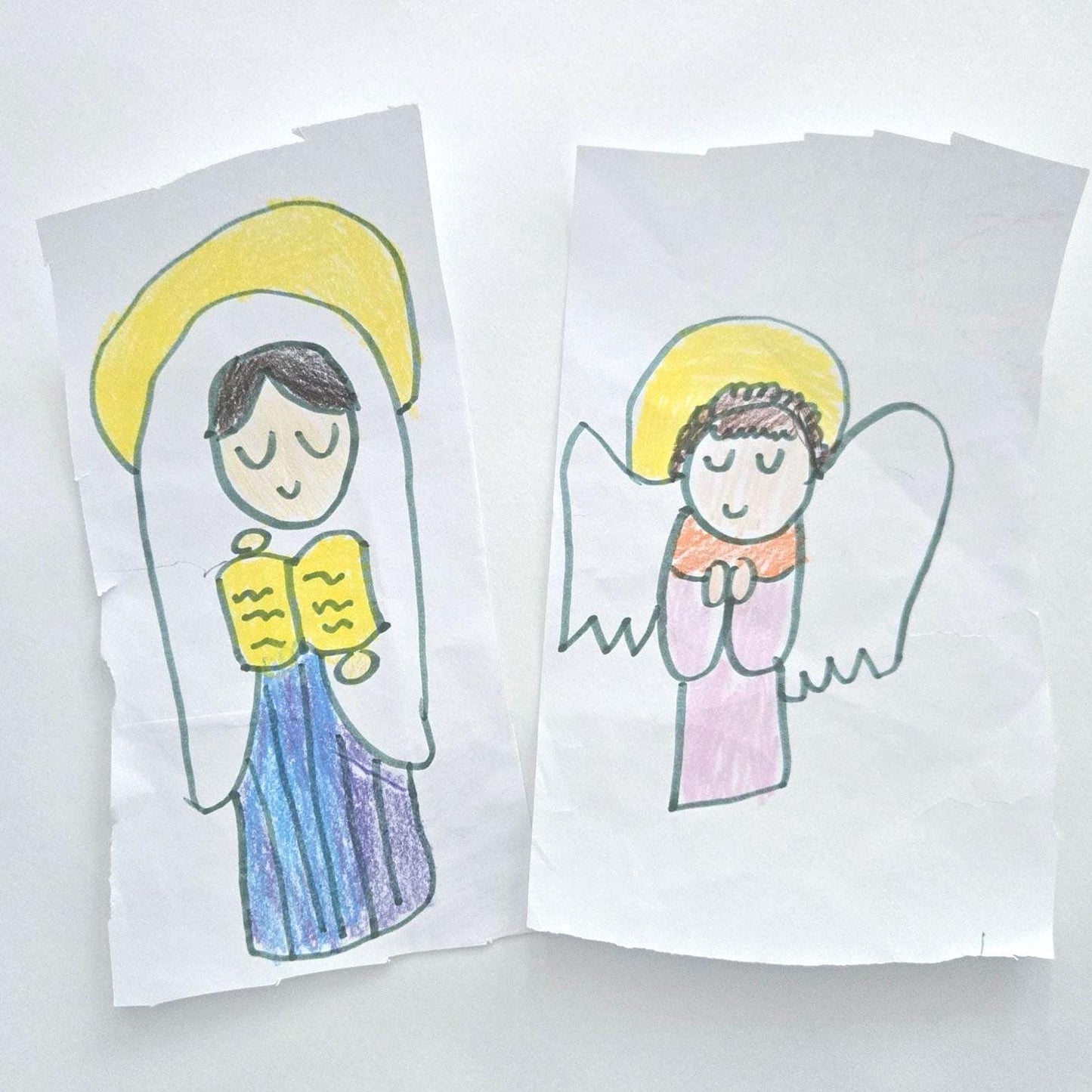Our Little Spring Flowers of Faith 4" x 6" Sticker sheet, St Joan of Arc, St Catherine of Siena, St Frances of Rome, Catholic Saints - Heart & Halo