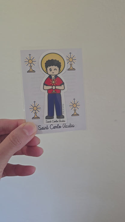 Saint Carlo Acutis 3" Waterproof Sticker