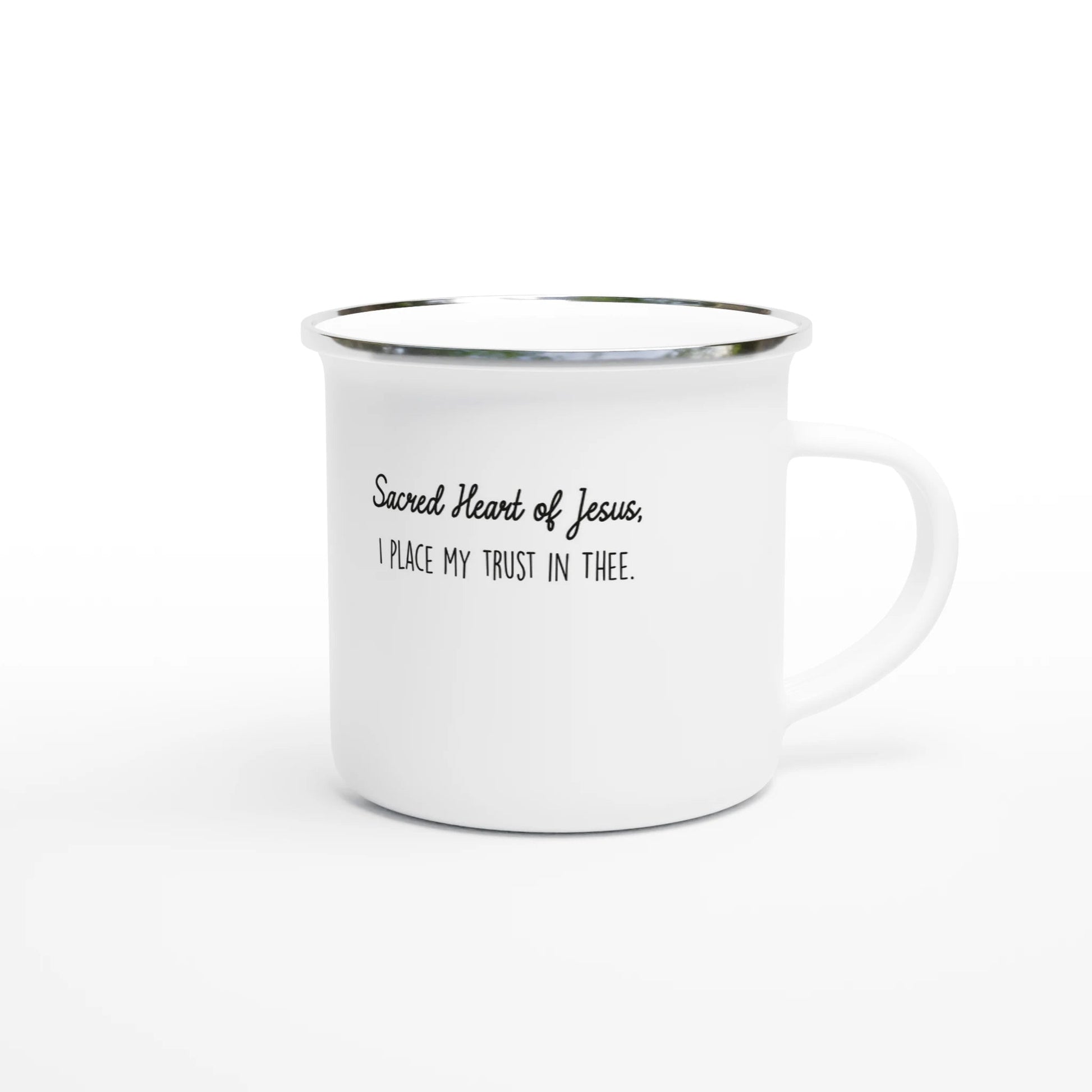 Sacred Heart of Jesus Enamel Mug – 12oz - Heart & Halo
