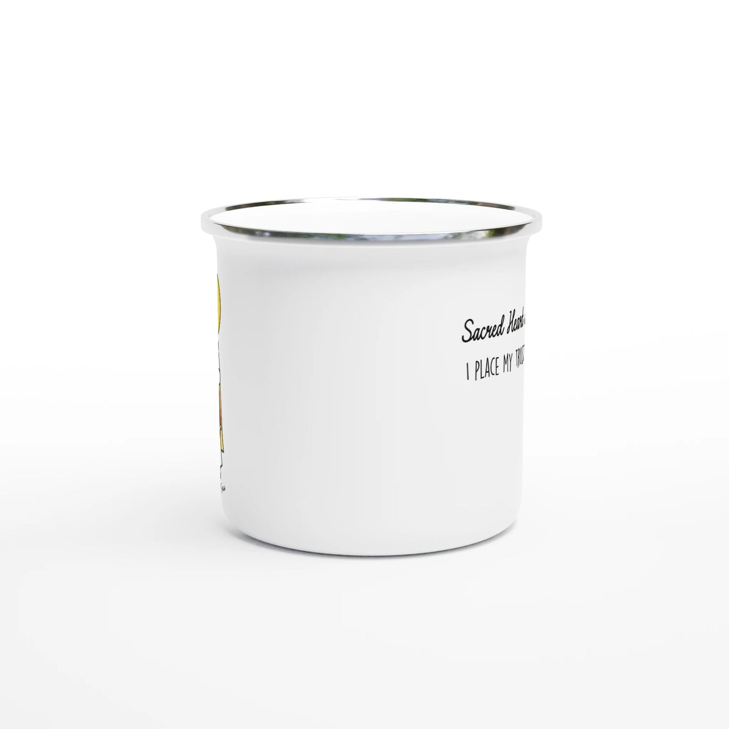 Sacred Heart of Jesus Enamel Mug – 12oz - Heart & Halo
