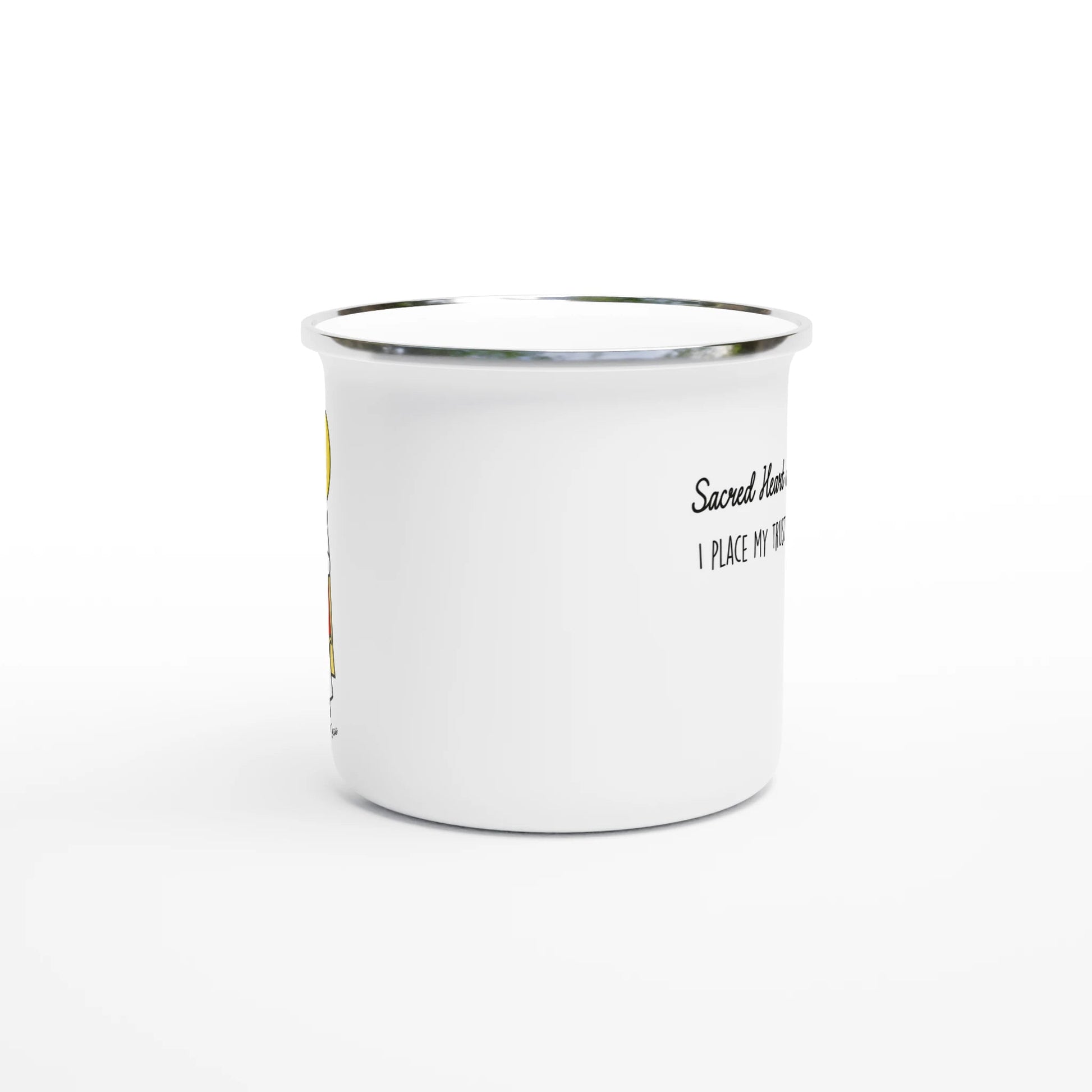 Sacred Heart of Jesus Enamel Mug – 12oz - Heart & Halo