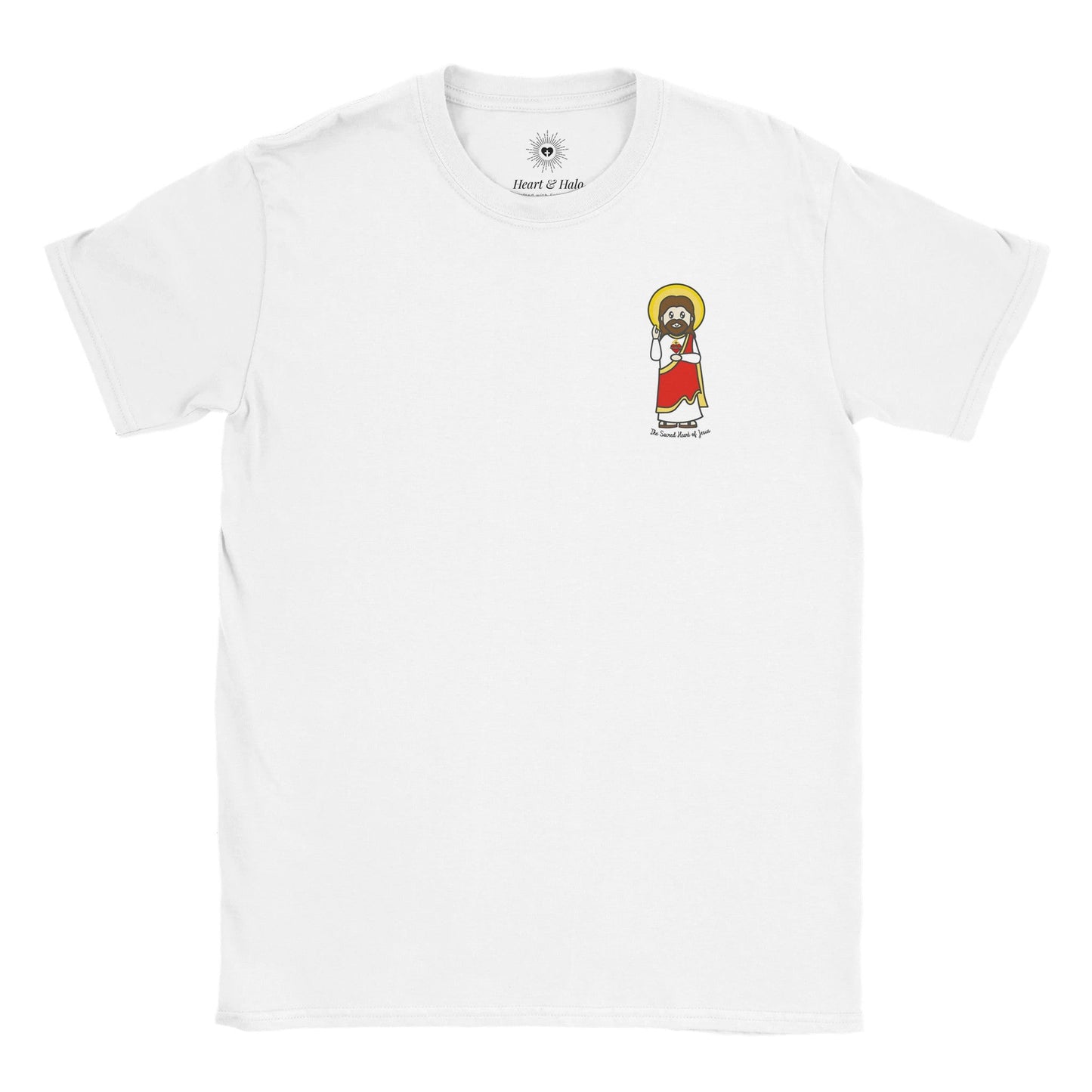 Sacred Heart of Jesus Youth Cotton Crewneck T-Shirt – 20% Donation - Heart & Halo