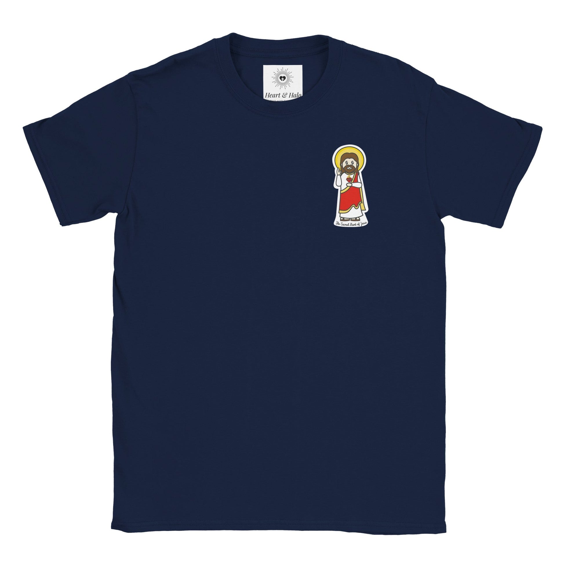 Sacred Heart of Jesus Youth Cotton Crewneck T-Shirt – 20% Donation - Heart & Halo