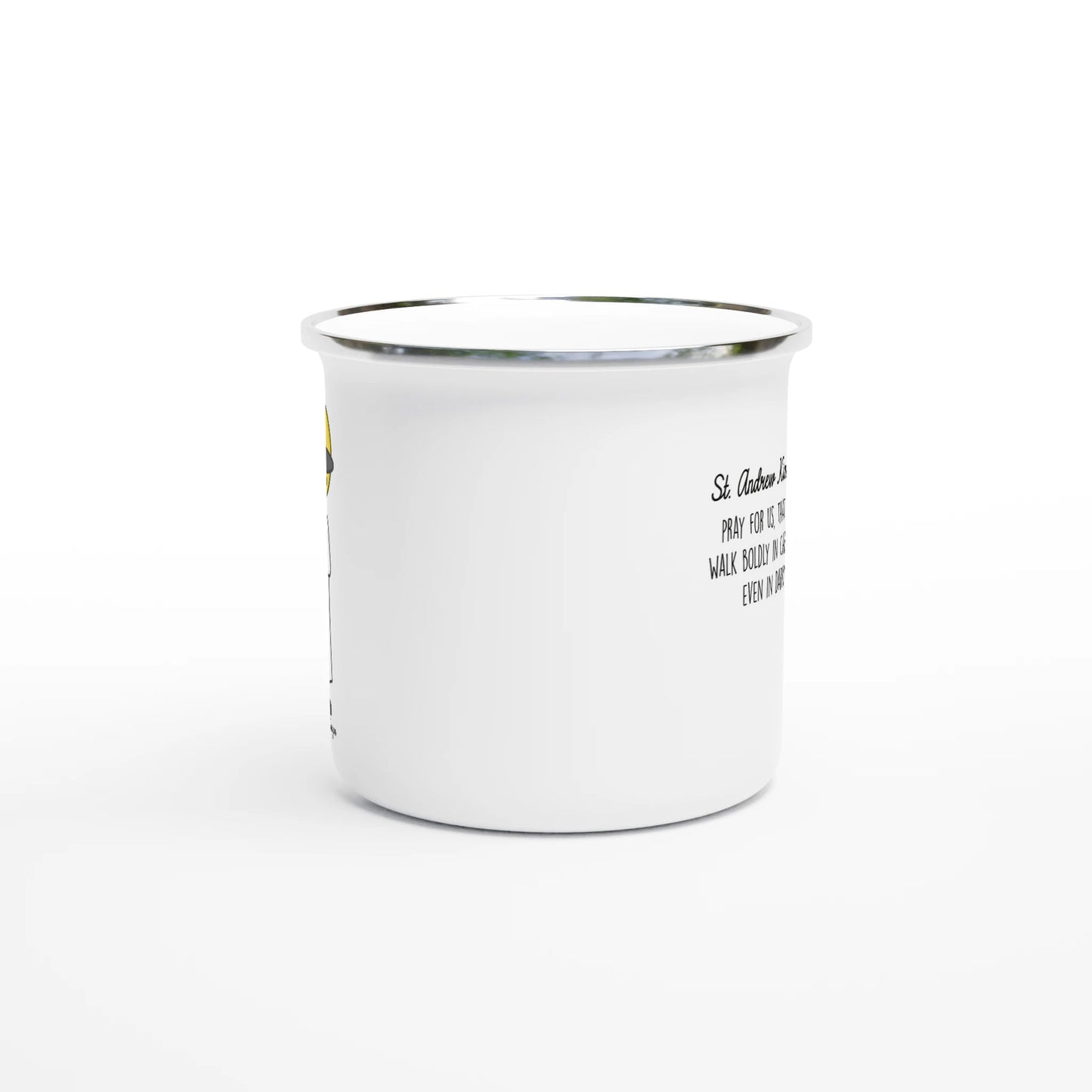 Saint Andrew Kim Taegon Enamel 12oz Mug – Lightweight, Camp - Friendly - Heart & Halo