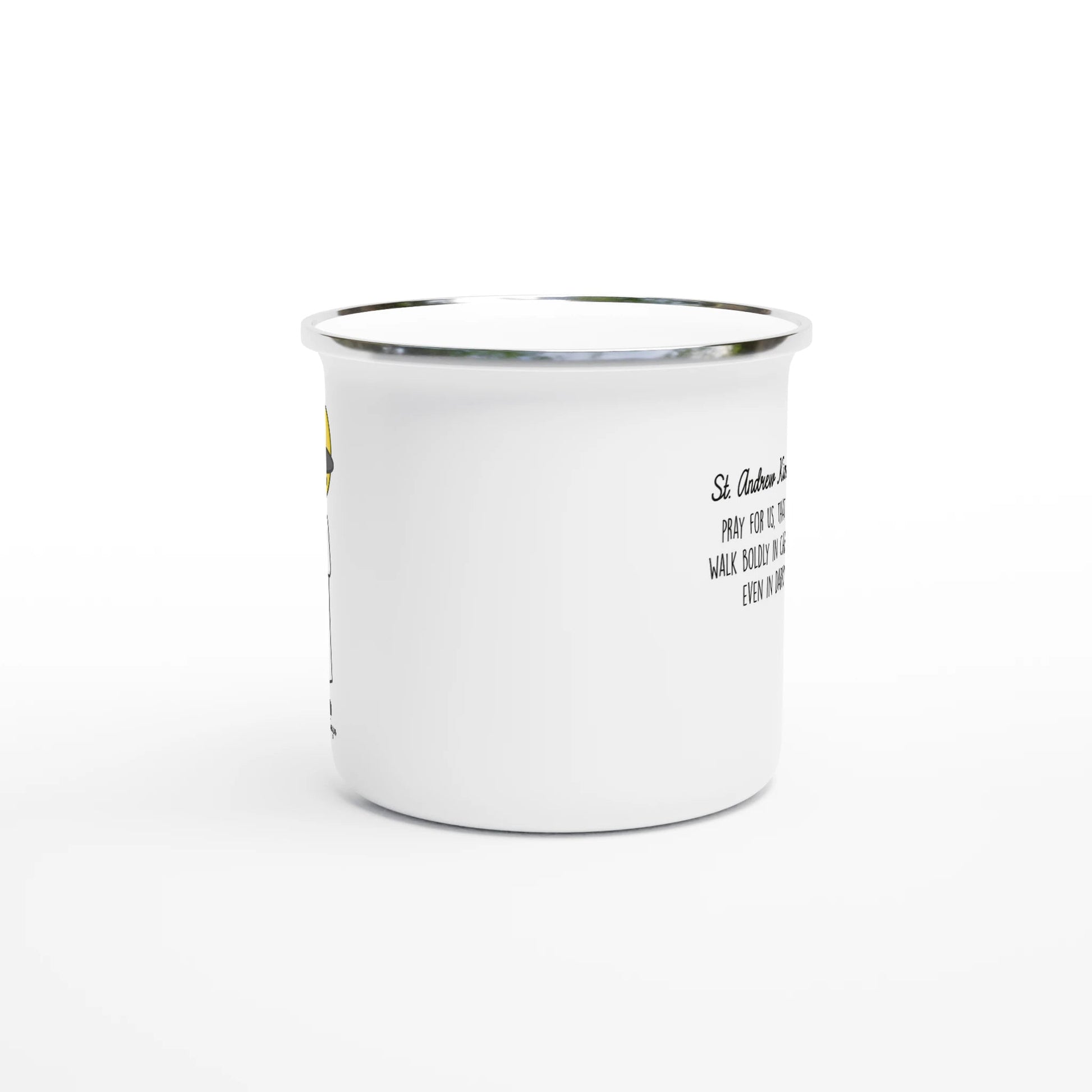 Saint Andrew Kim Taegon Enamel 12oz Mug – Lightweight, Camp - Friendly - Heart & Halo