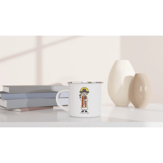 Saint Andrew Kim Taegon Enamel 12oz Mug – Lightweight, Camp - Friendly - Heart & Halo