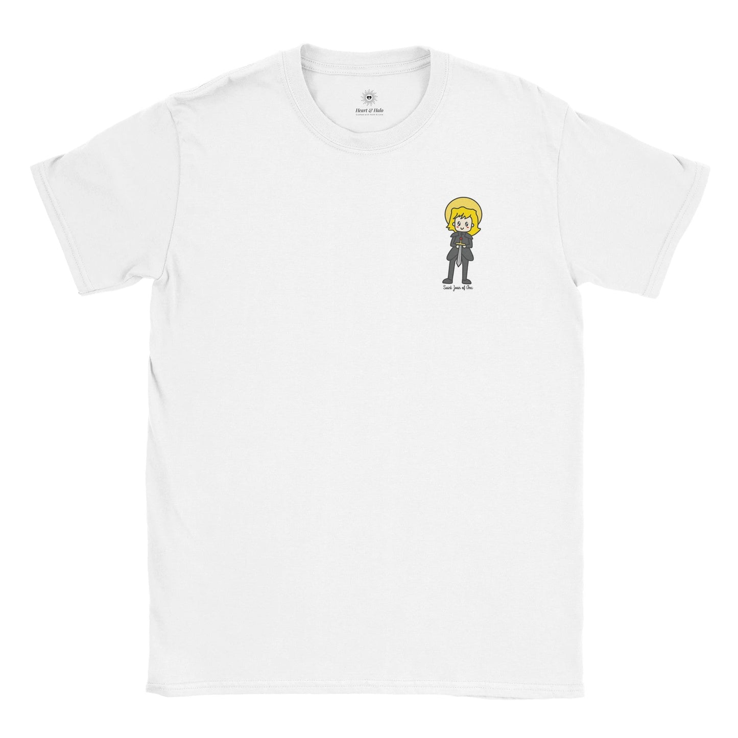 Saint Joan of Arc Adult Cotton Crewneck T-Shirt | 20% Donation - Heart & Halo