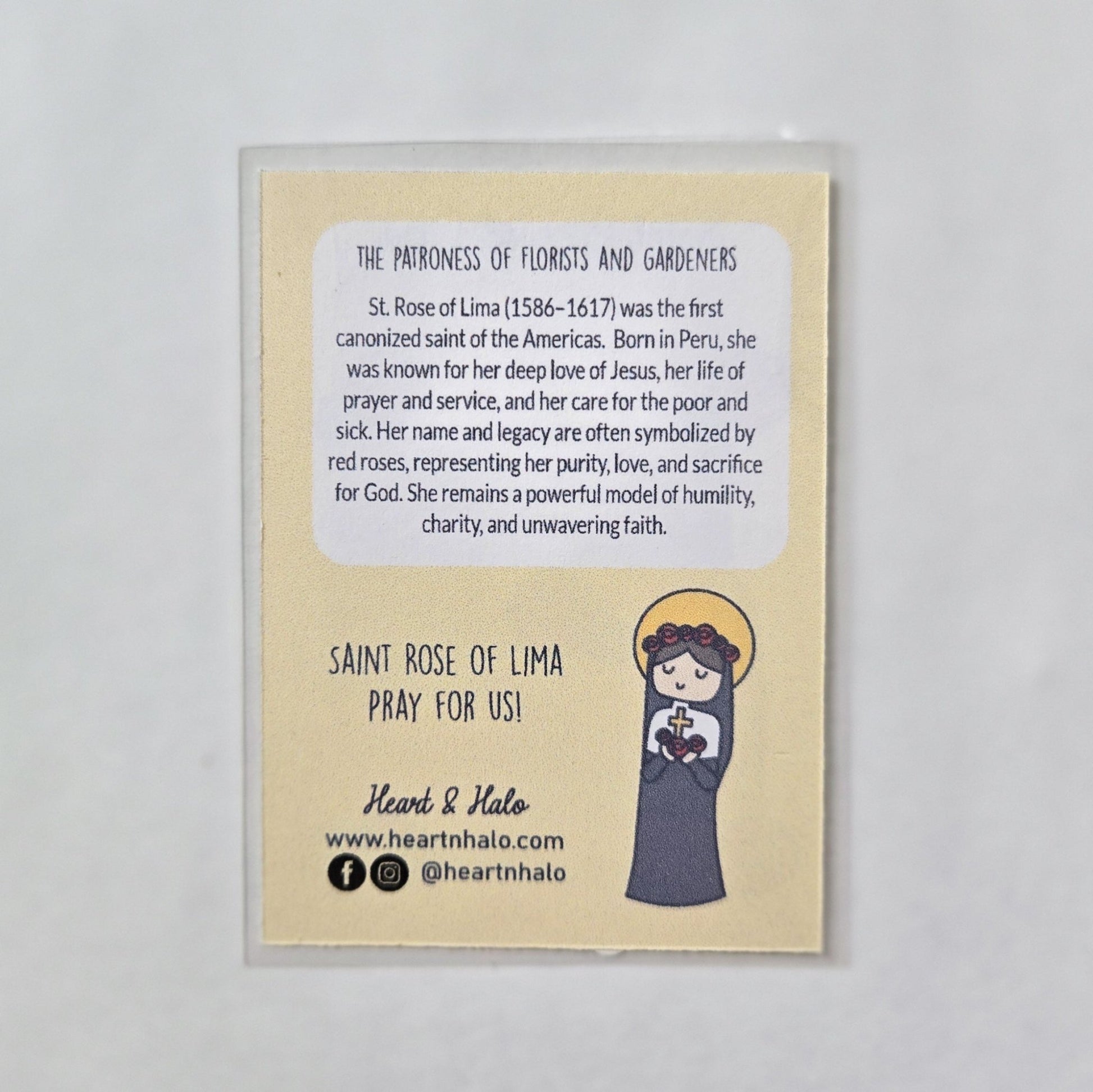 Saint Rose of Lima 3" Sticker - Heart & Halo