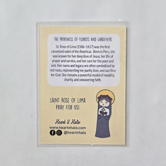 Saint Rose of Lima 3" Sticker - Heart & Halo