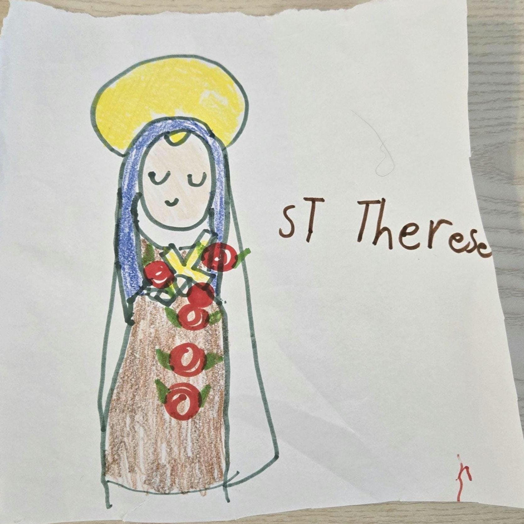 Saint Thérèse of Lisieux 3" Sticker - Heart & Halo