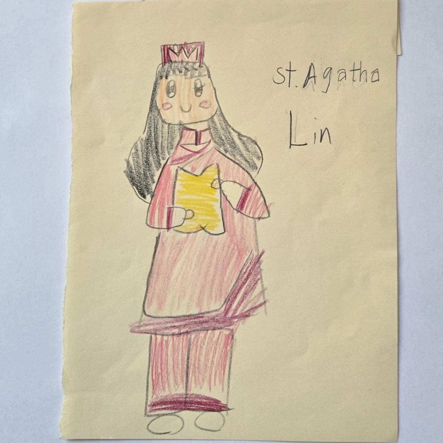 St. Agatha Lin 3" Waterproof Vinyl Sticker - Heart & Halo