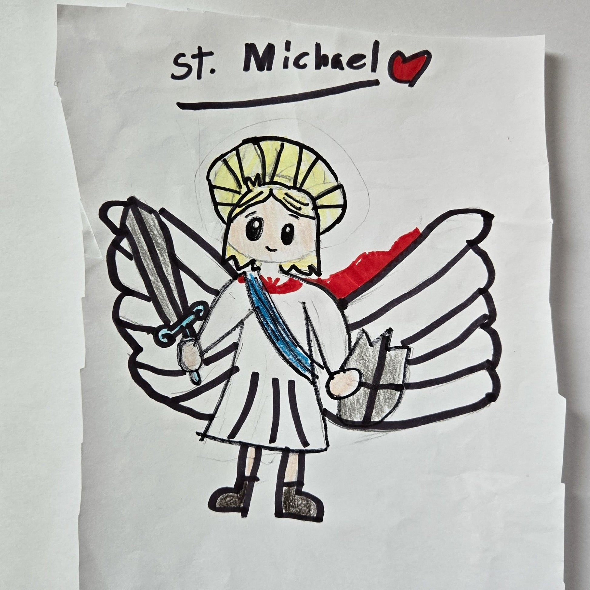 St. Michael the Archangel 3" Waterproof Sticker - Heart & Halo