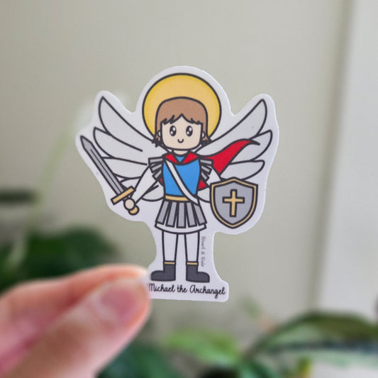 St. Michael the Archangel 3" Waterproof Sticker - Heart & Halo
