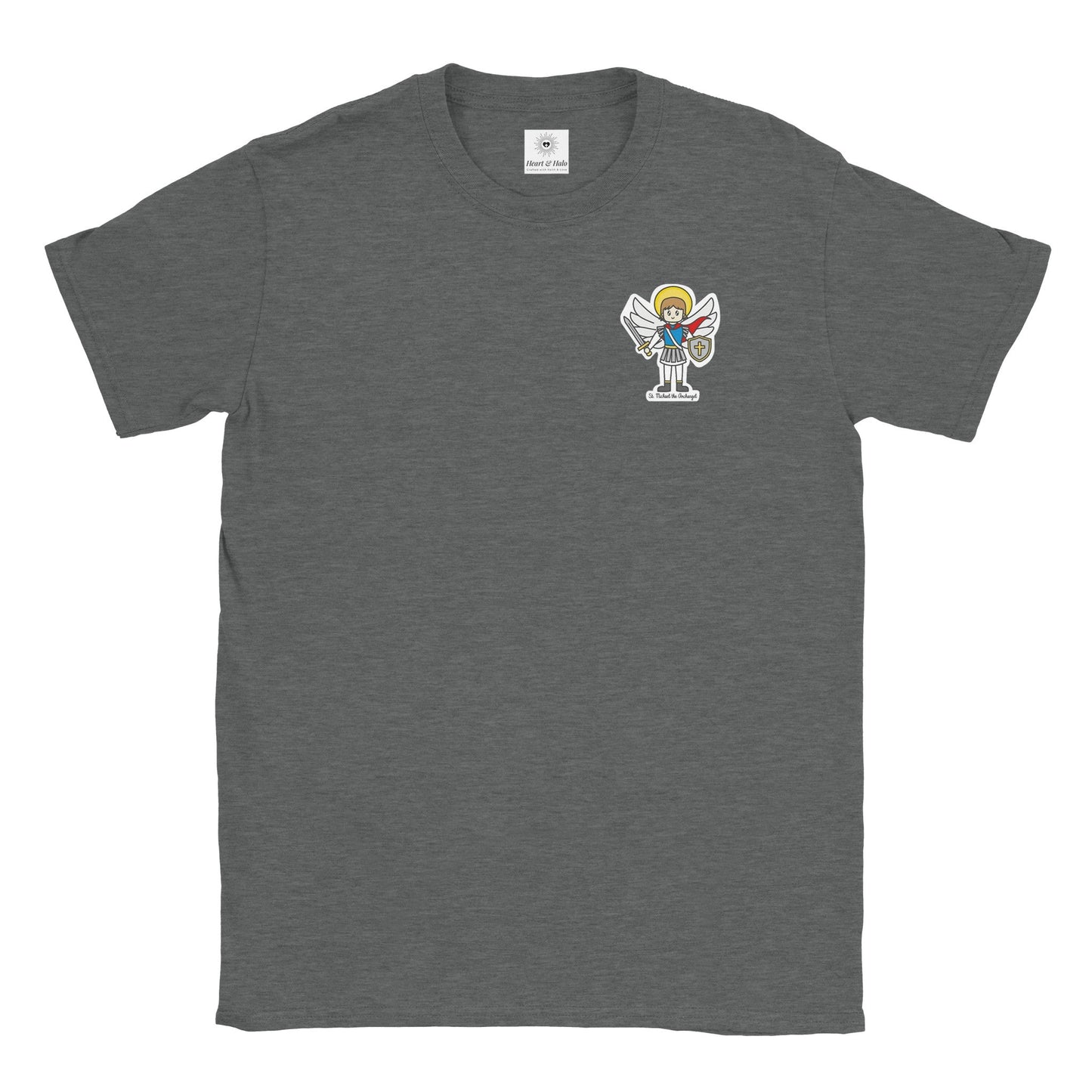St. Michael the Archangel | Adult Cotton Crewneck T-Shirt | 20% Donation - Heart & Halo