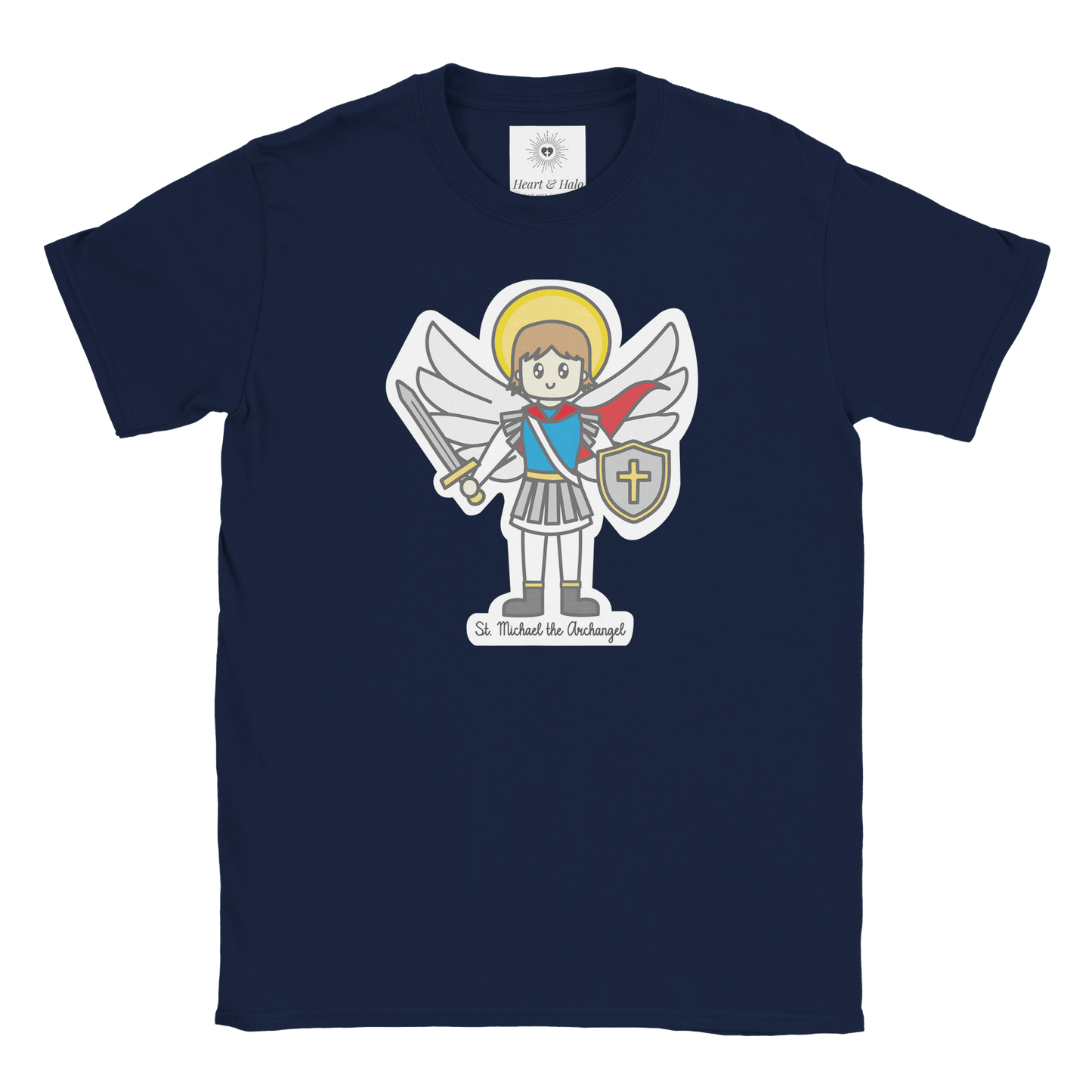 St. Michael the Archangel Kids T-shirt - Soft, Durable & Pre - Shrunk for Comfort - Heart & Halo