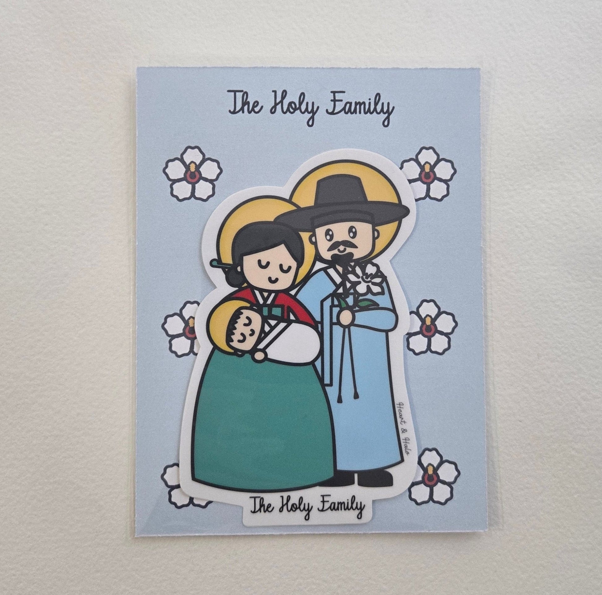 The Holy Family Korean 4" Waterproof Sticker - Heart & Halo